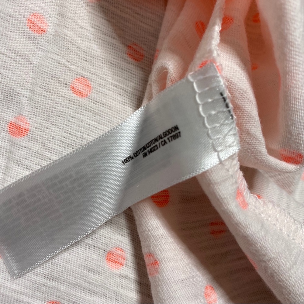 NWT Old Navy Slub Pocket Tee Orange Dots white L - Picture 5 of 7